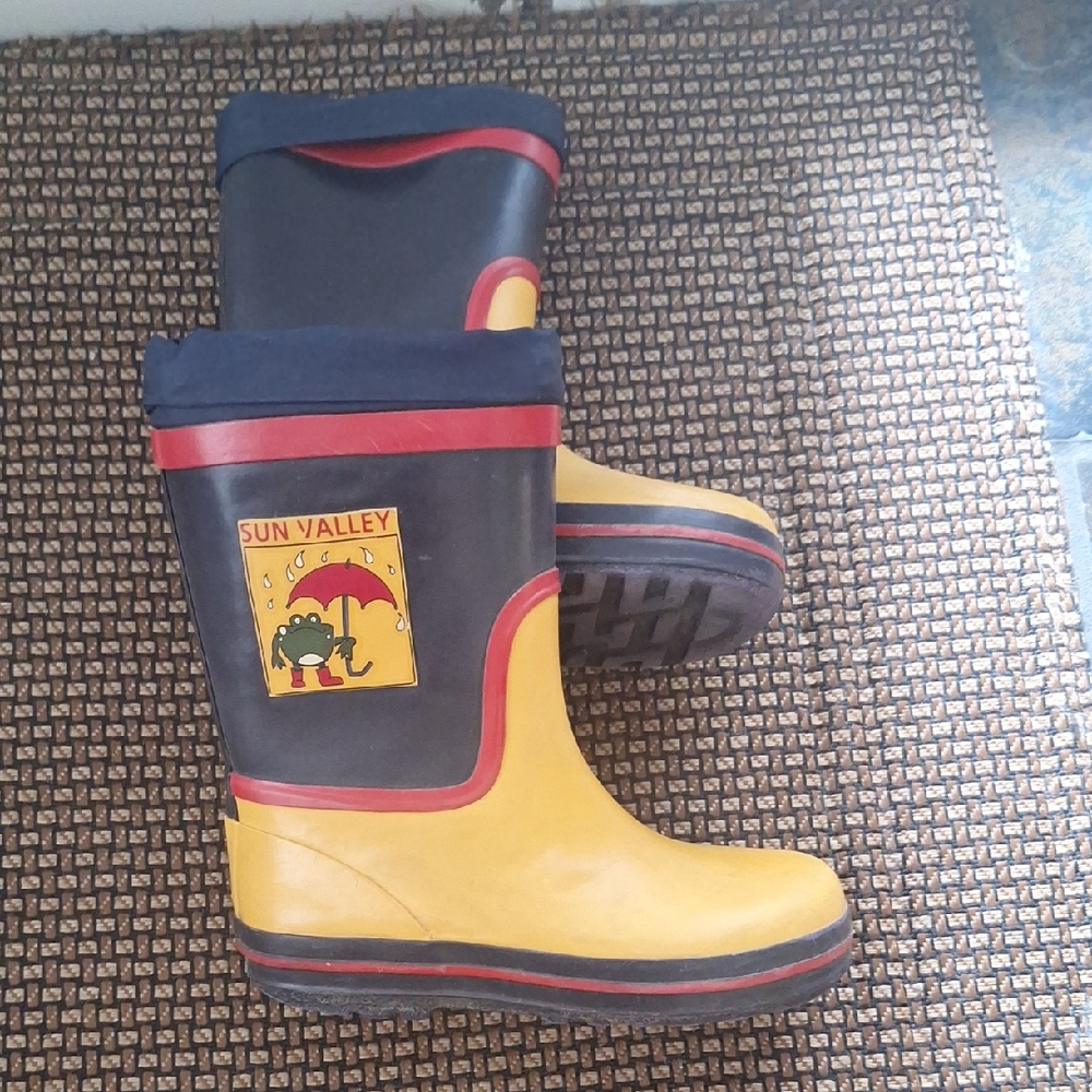 Sun Valley Kids Yellow and Blue Rain Boots